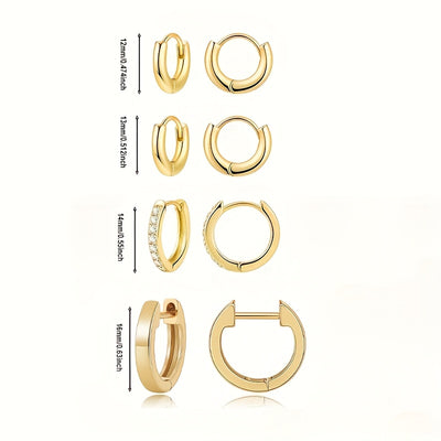 רומי | עגיל זהוב בעיצוב הוגי עדין עם נגיעה של זוהר