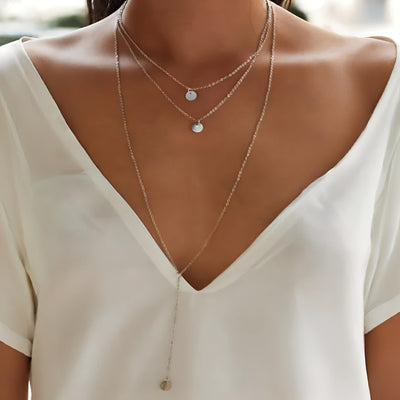 אביגיל | סט שרשראות זהובות במראה שכבות קלאסי ואלגנטי