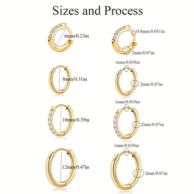אלה | עגילי הוק עדינים עם נצנוץ זירקוניה