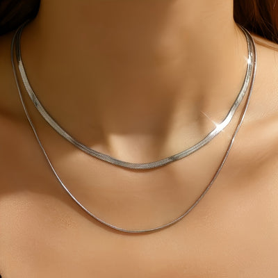 נופר | סט שרשראות נחש זהובות במראה אלגנטי ונשי