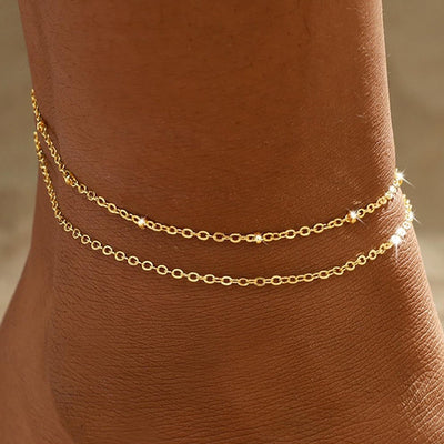 נועה | סט צמידי רגל עדינים בעיצוב קיץ אלגנטי