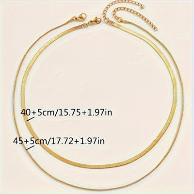 נופר | סט שרשראות נחש זהובות במראה אלגנטי ונשי