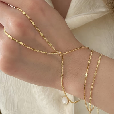 תמר | סט צמידים זהובים עדינים במראה אלגנטי ונוצץ