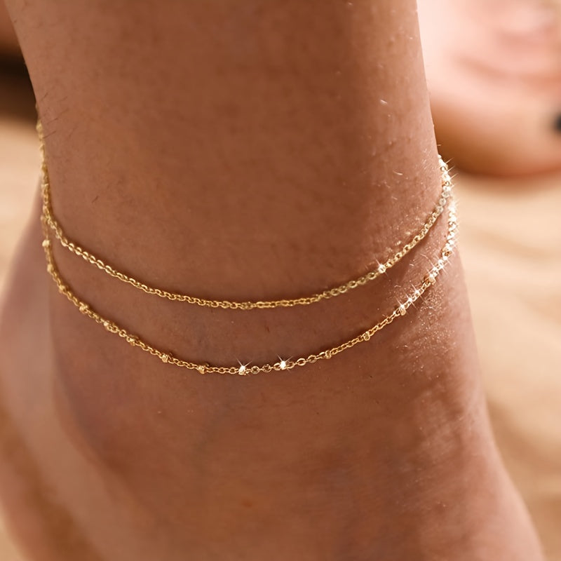 נועה | סט צמידי רגל עדינים בעיצוב קיץ אלגנטי