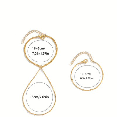 תמר | סט צמידים זהובים עדינים במראה אלגנטי ונוצץ