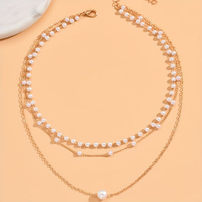 דניאלה | שרשרת עבה בתלת שכבות בגוון זהב