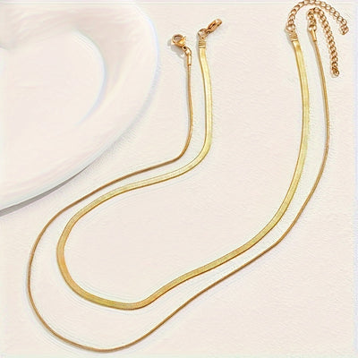 נופר | סט שרשראות נחש זהובות במראה אלגנטי ונשי