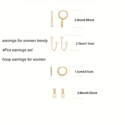 רומי | עגילי הוק עדינים בגוון זהב עם נצנוץ עדין