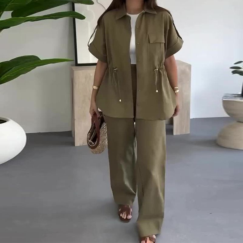 תמר | סט עבודה דו-חלקי עם חוט מתיחה לנשים